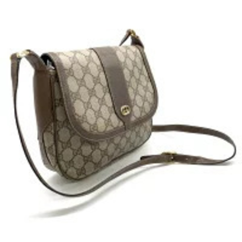 Gucci Brown Crossbody Beige Shoulder GG Leather Bag Brown Tan